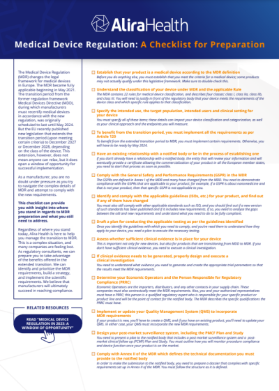 Medical Device Regulation Checklist